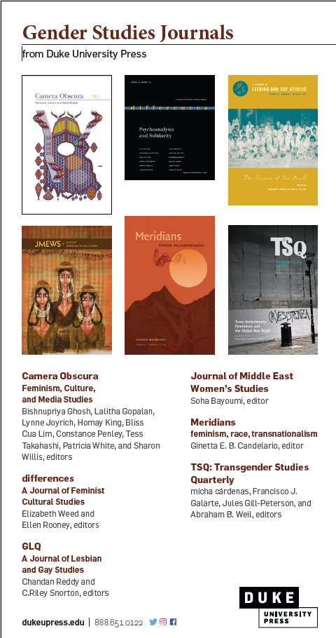 Gender Studies Journals from Duke University Press for Berks23