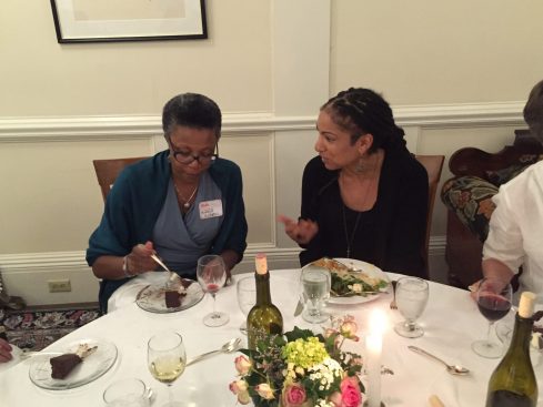 women at a table
